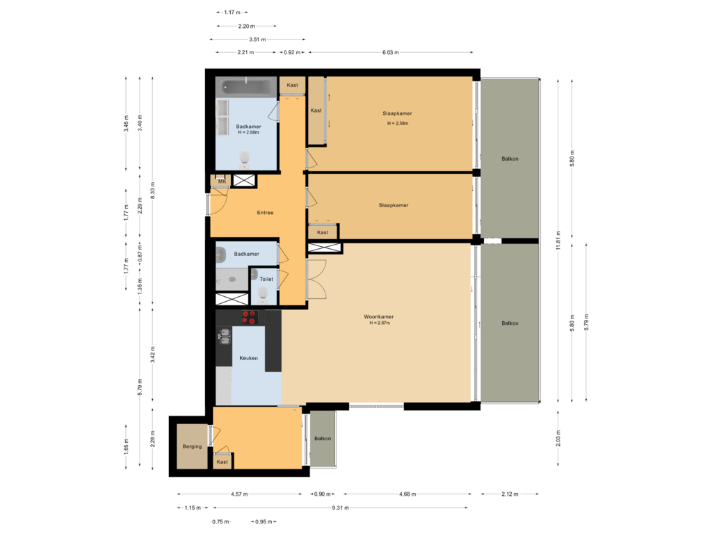 Bekijk plattegrond van Appartement van Strandwijck 17