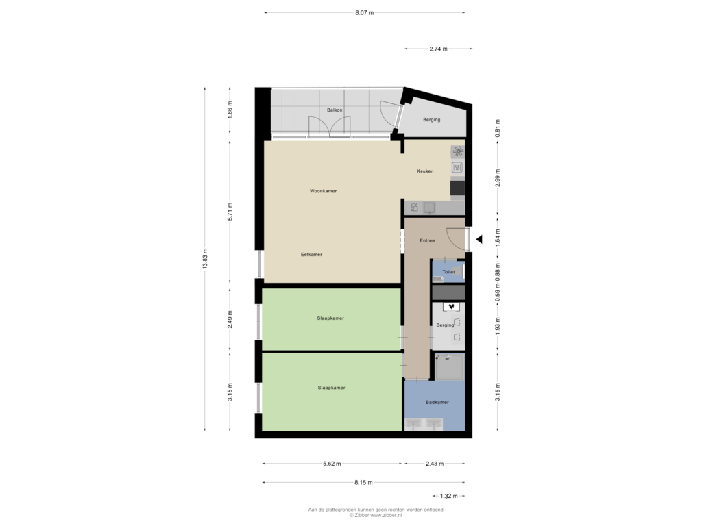 Bekijk plattegrond van Appartement van Bremenstraat 157