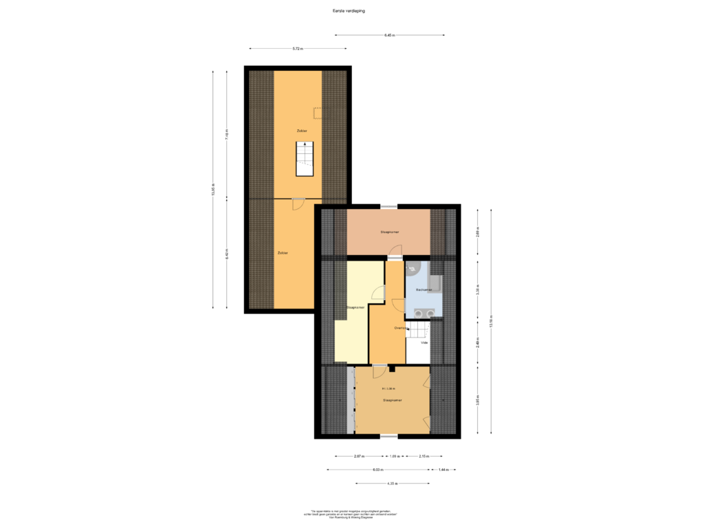 View floorplan of Eerste verdieping of Looveerweg 3