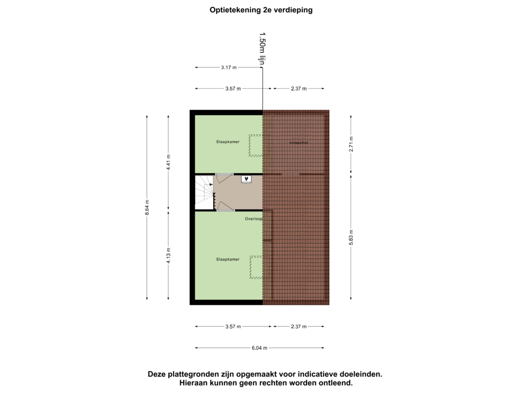 View floorplan of Tweede Verdieping Optioneel of Elbeplantsoen 23