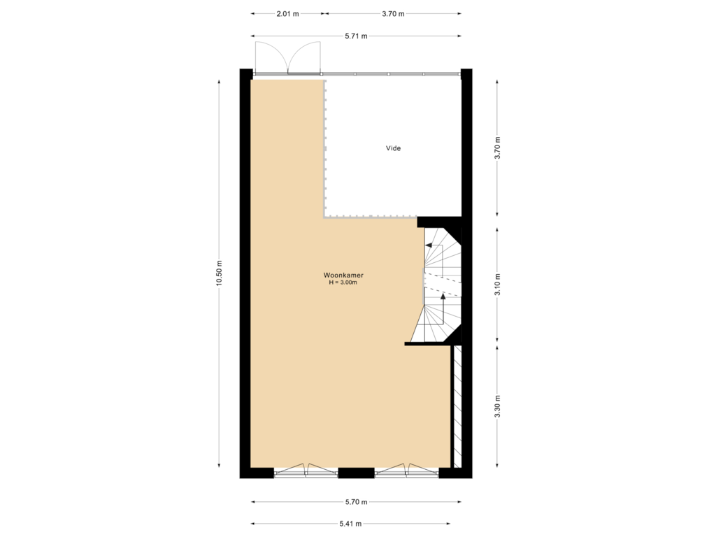 View floorplan of 1e verdieping of Dupondiusstraat 40