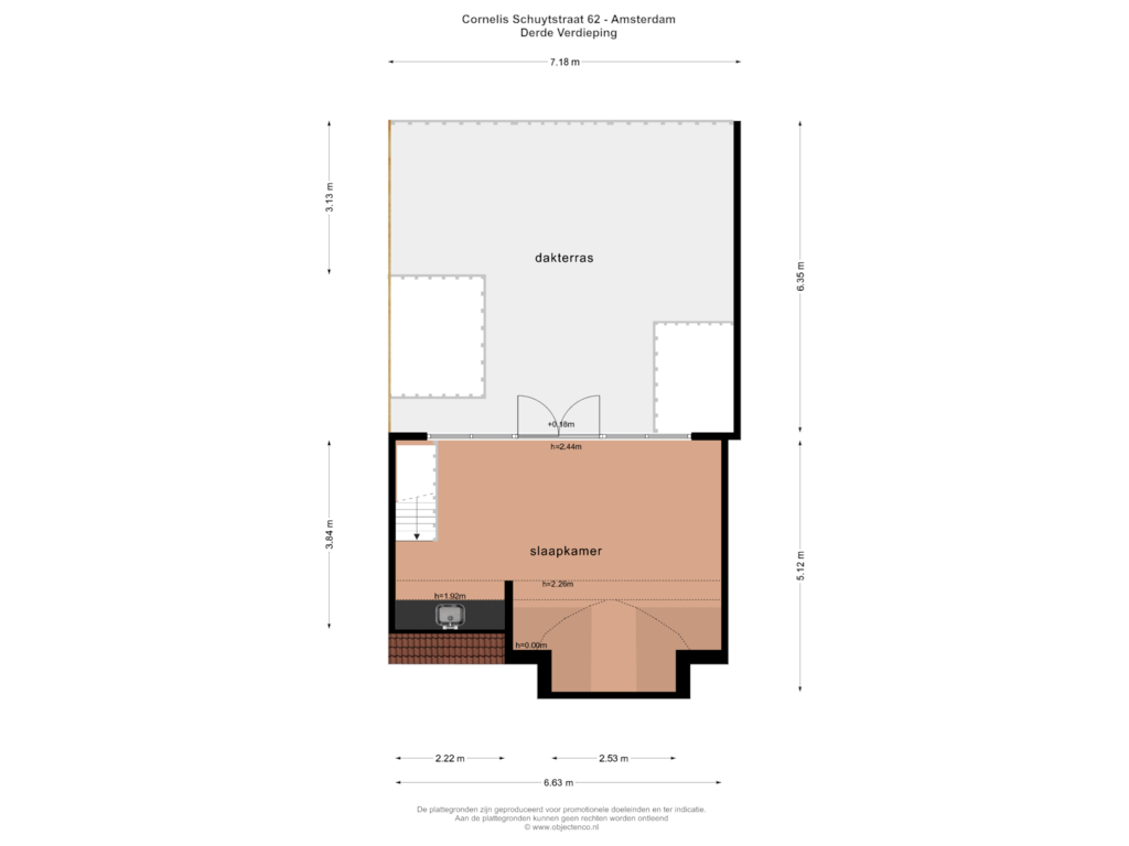 Bekijk plattegrond van DERDE VERDIEPING van Cornelis Schuytstraat 62