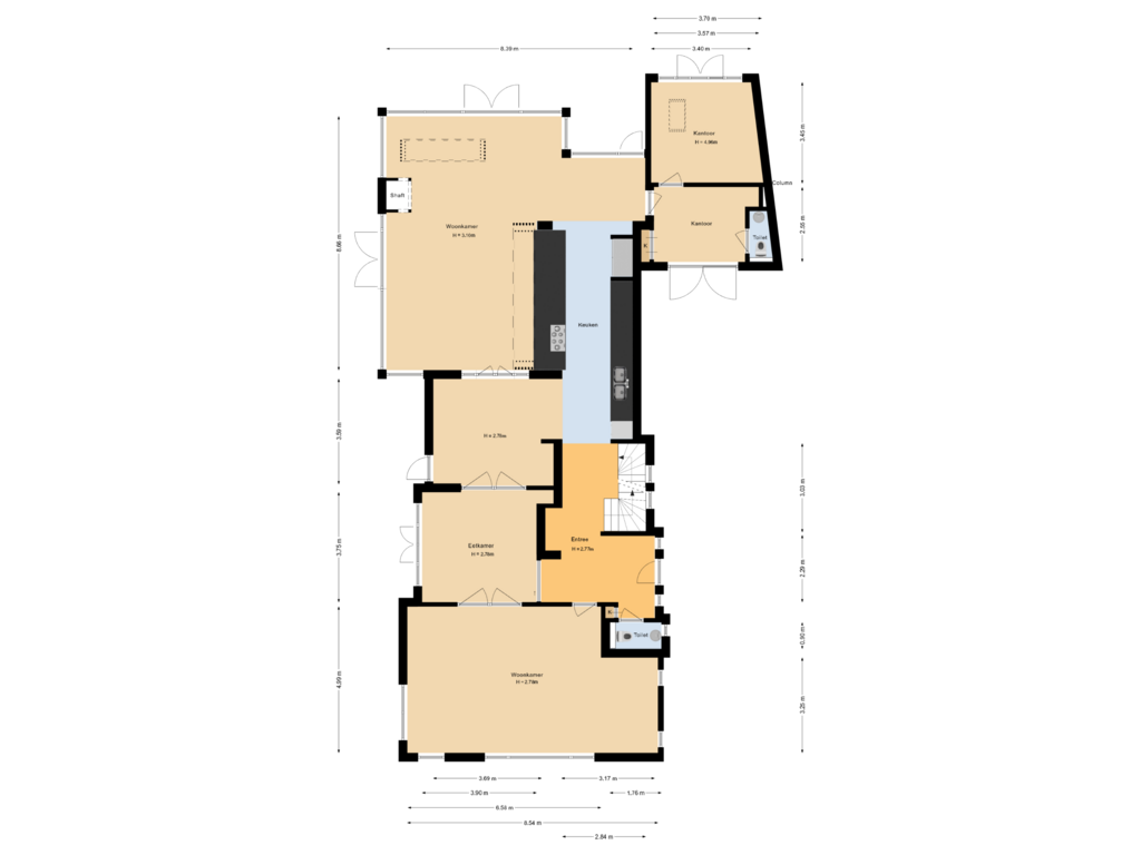 Bekijk plattegrond van Begane grond van Dr Schaepmanlaan 8