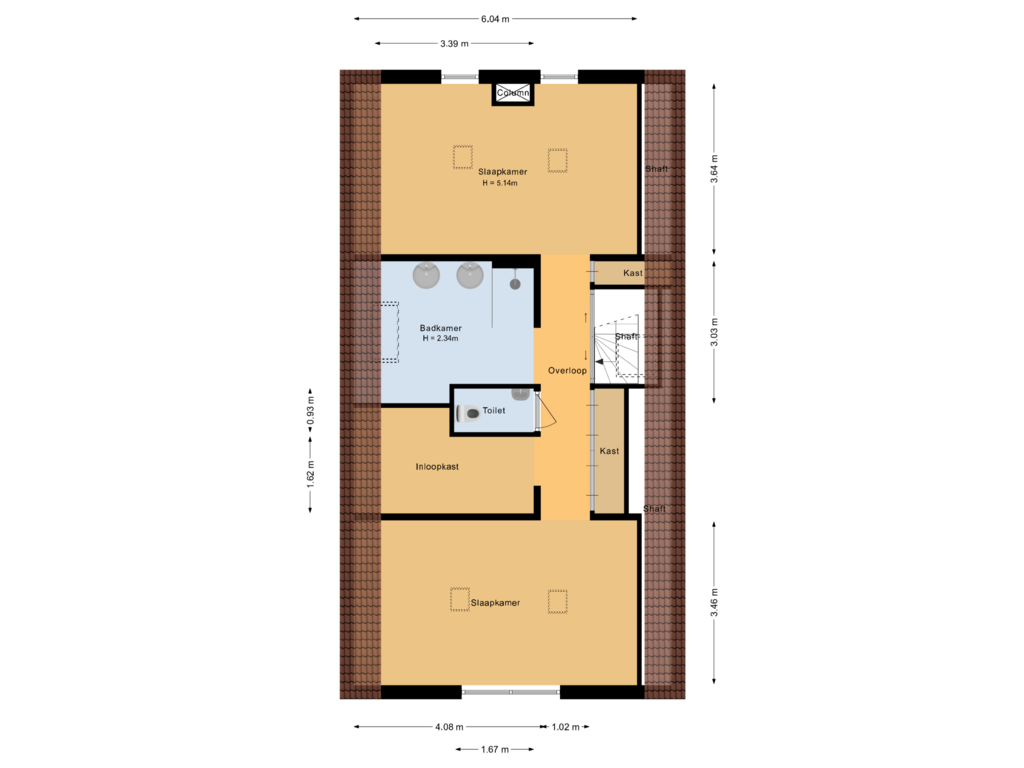 Bekijk plattegrond van Tweede verdieping van Dr Schaepmanlaan 8