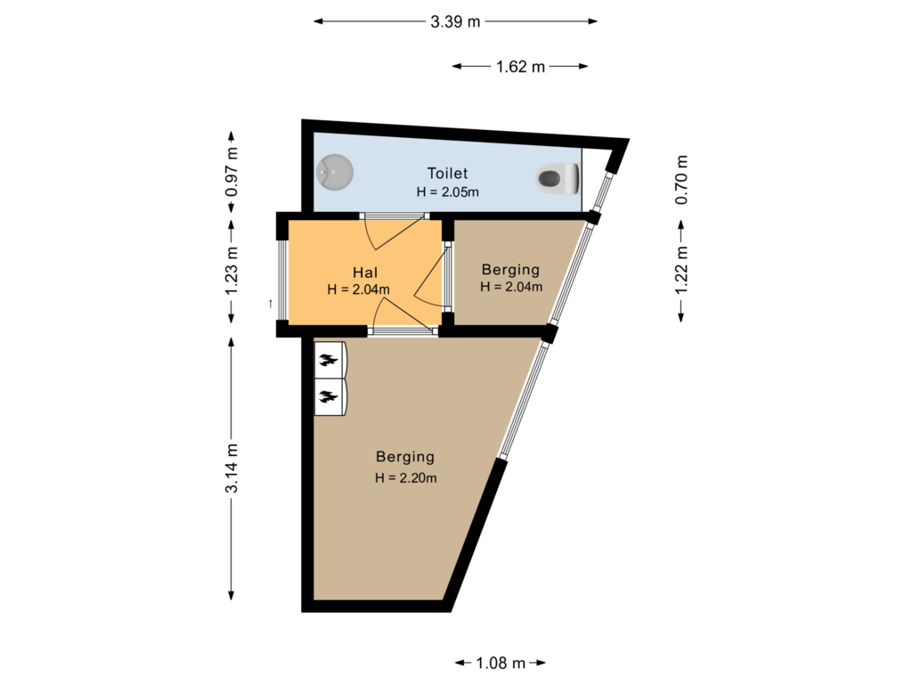 Bekijk plattegrond van Berging van Dr Schaepmanlaan 8