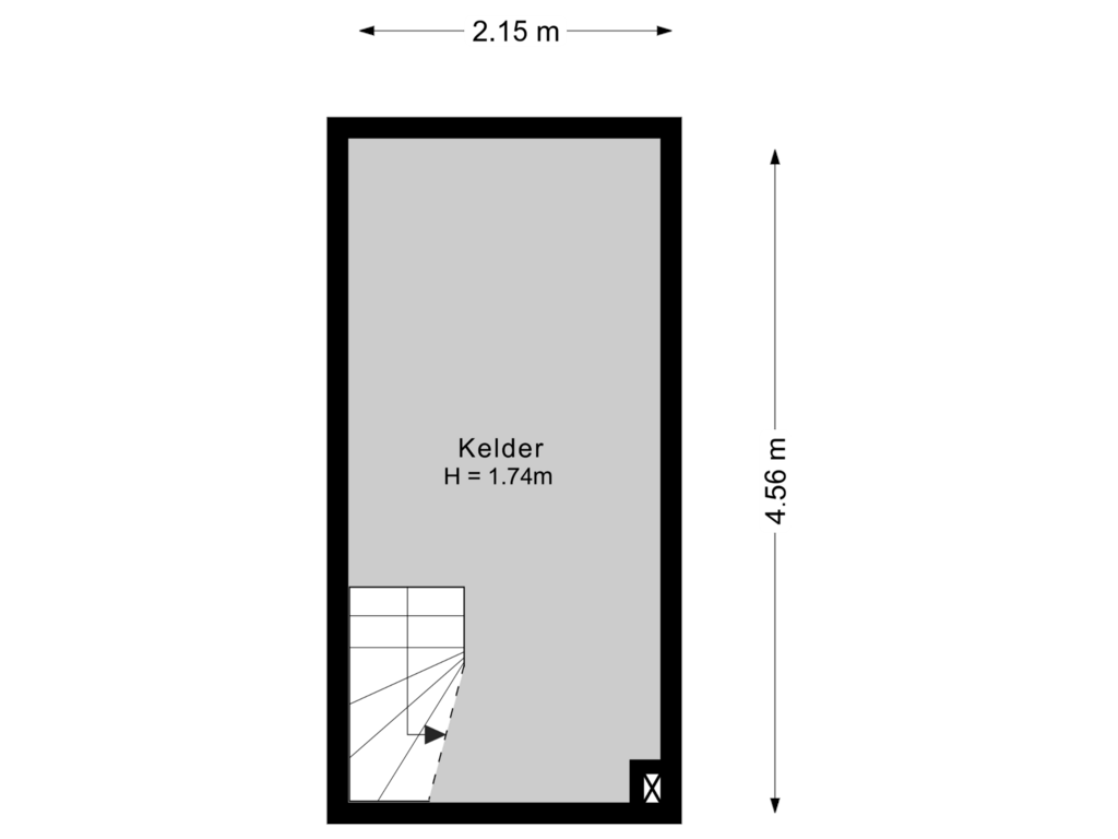 Bekijk plattegrond van Kelder van Rhijnvis Feithlaan 12