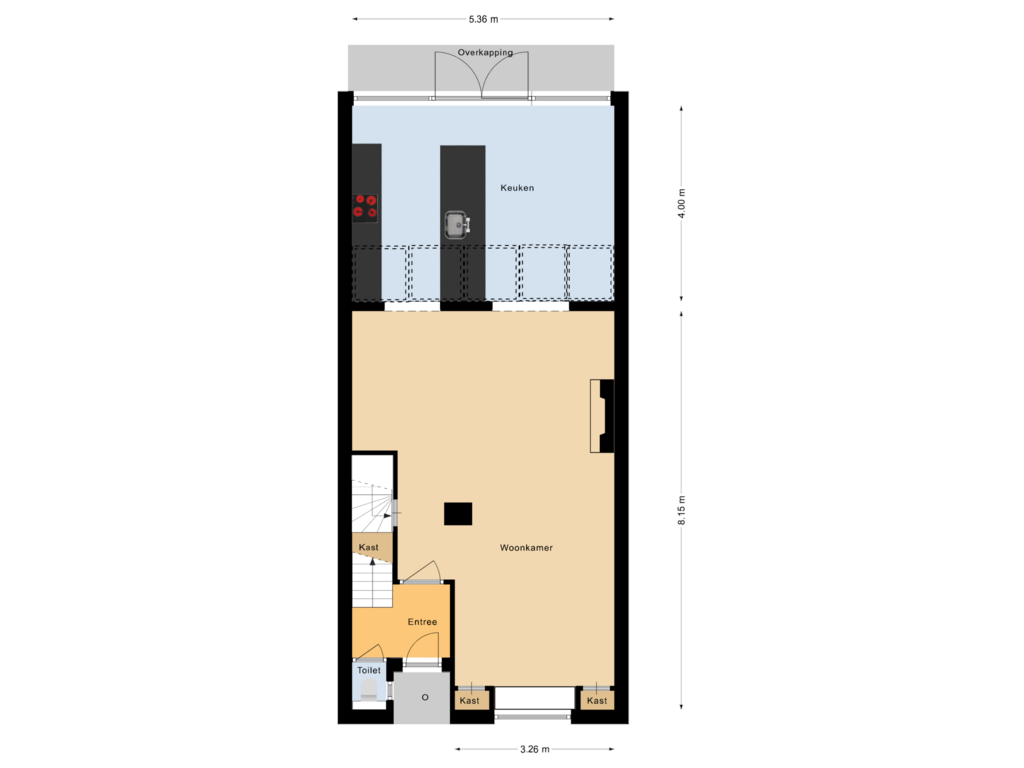 Bekijk plattegrond van Begane grond van Rhijnvis Feithlaan 12