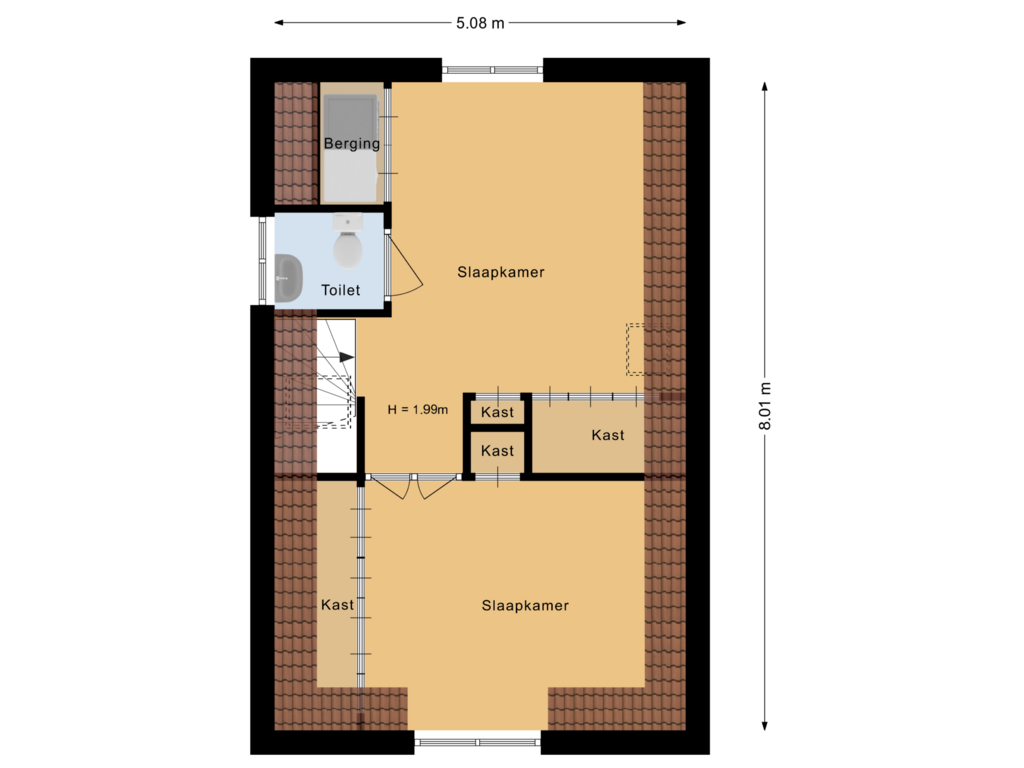 Bekijk plattegrond van Tweede verdieping van Rhijnvis Feithlaan 12