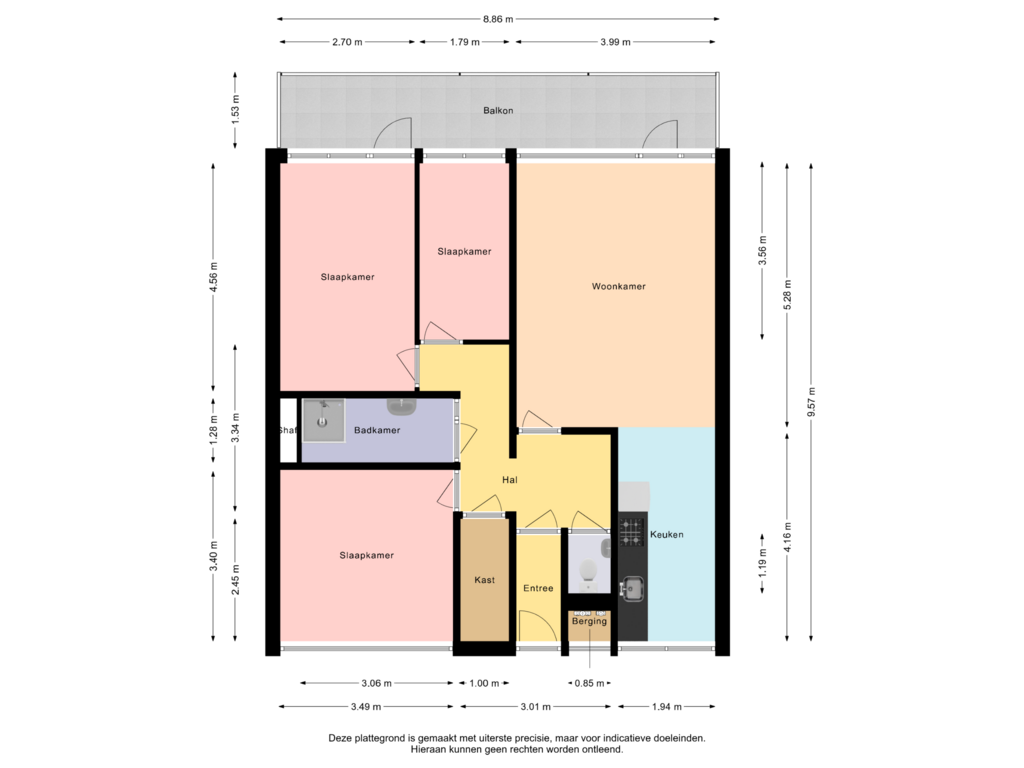 View floorplan of Appartement of Tjaarda 182