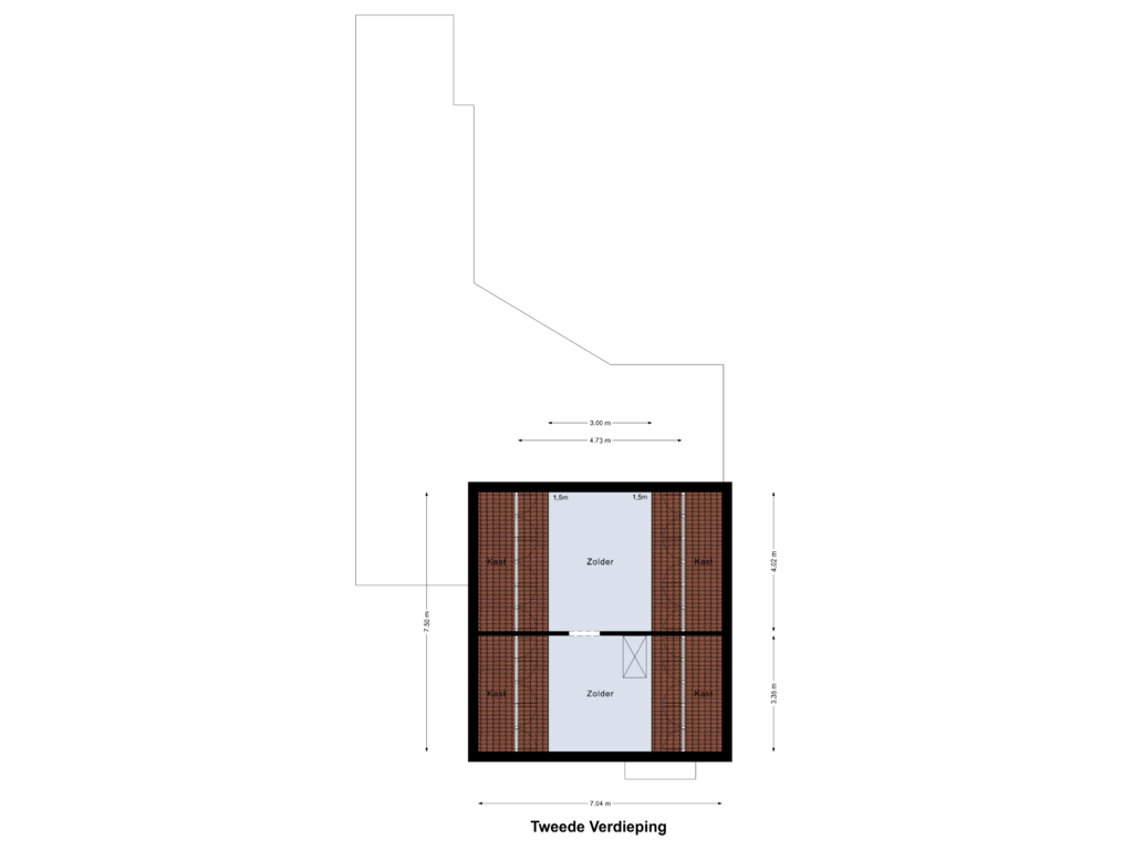 View floorplan of Tweede Verdieping of Vlaskuilseweg 56