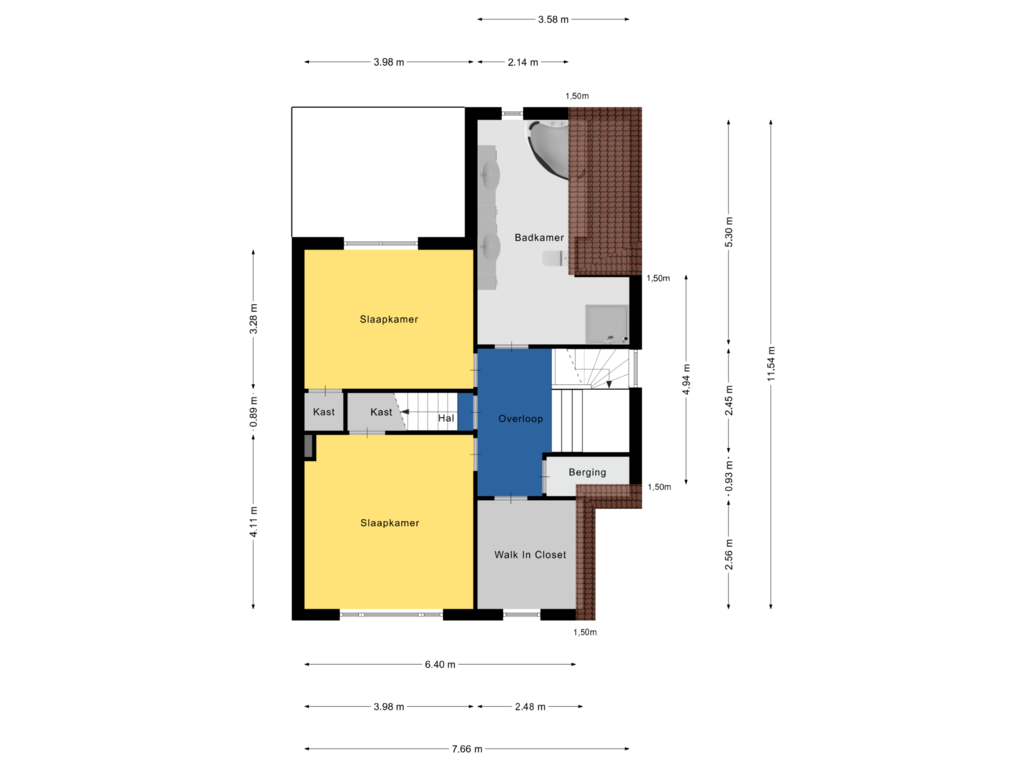 View floorplan of Eerste Verdieping of Burgemeester van den Elzenlaan 7