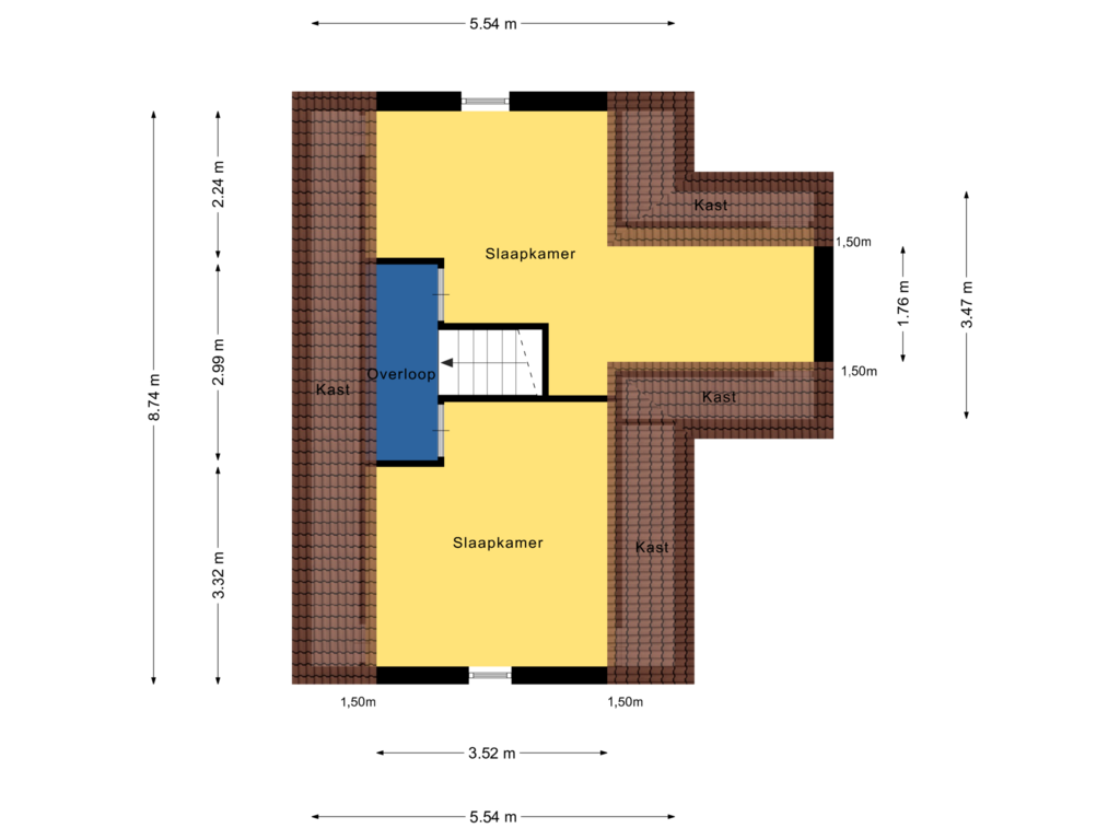 View floorplan of Tweede Verdieping of Burgemeester van den Elzenlaan 7