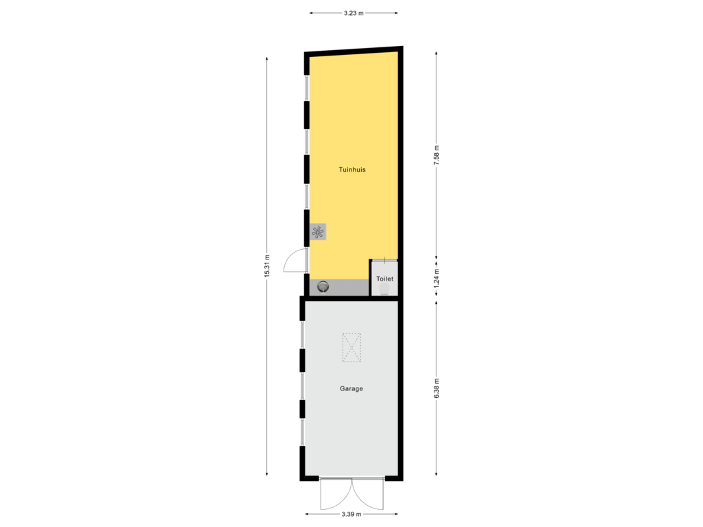 View floorplan of Garage of Burgemeester van den Elzenlaan 7