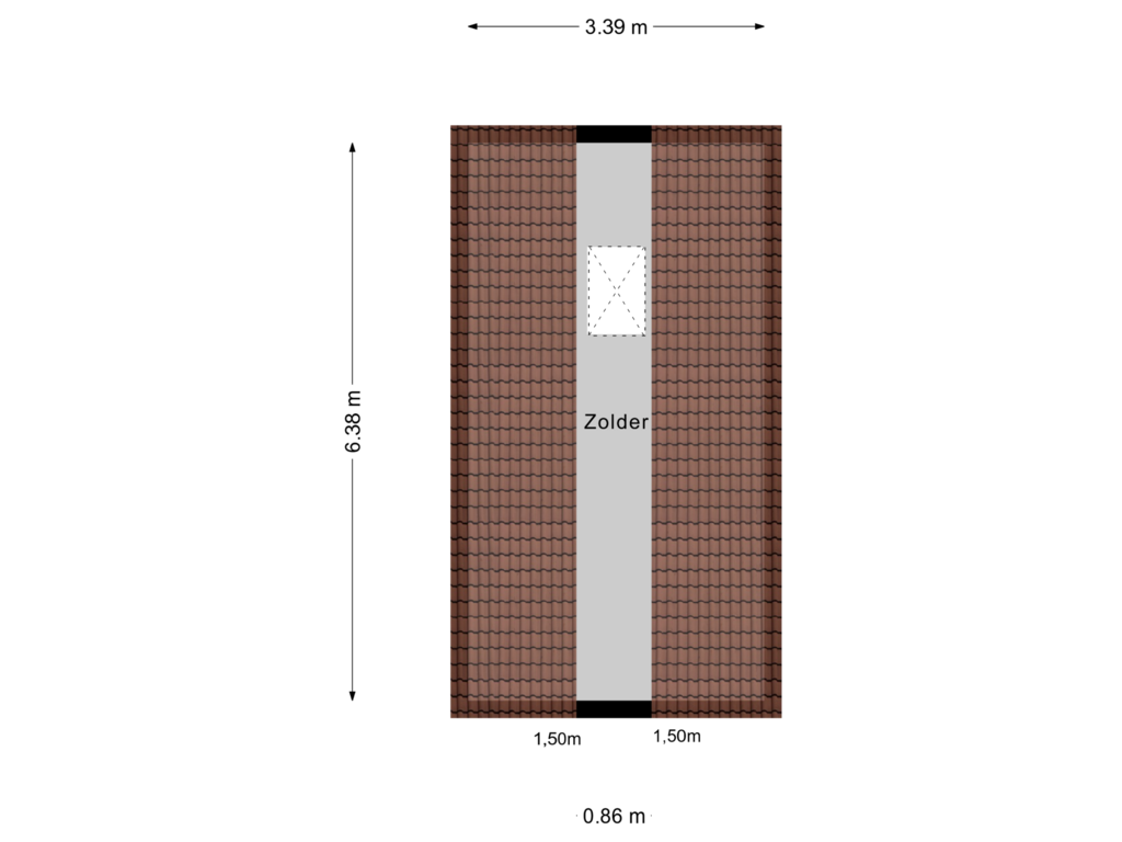 View floorplan of Zolder of Burgemeester van den Elzenlaan 7