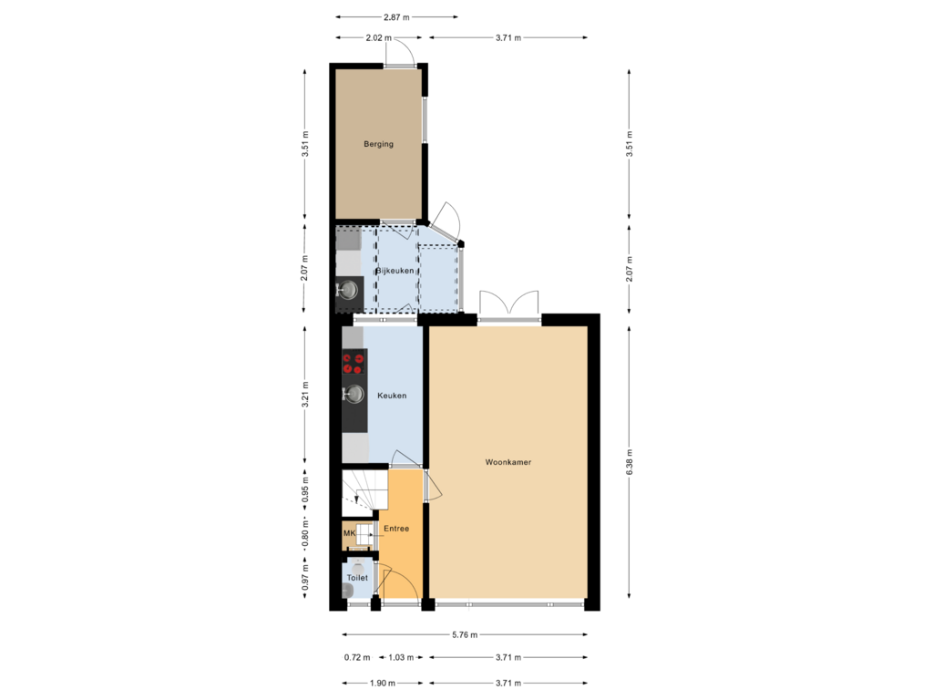 Bekijk plattegrond van Begane grond van Lippenoordweg 29