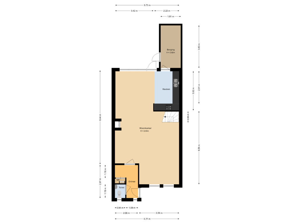 Bekijk plattegrond van Begane grond van De Veste 18 36