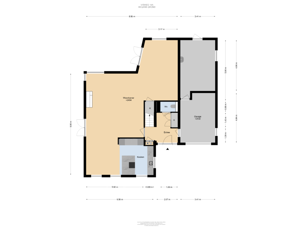 View floorplan of Begane Grond of Visweg 14-A