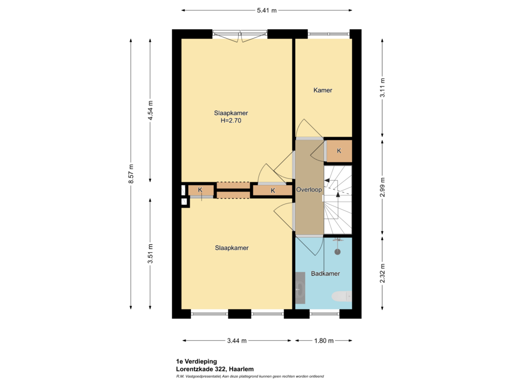 Bekijk plattegrond van 1e Verdieping van Lorentzkade 322