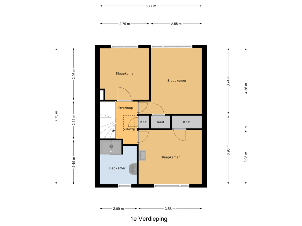 Bekijk plattegrond van 1e Verdieping van Prinses Irenestraat 9