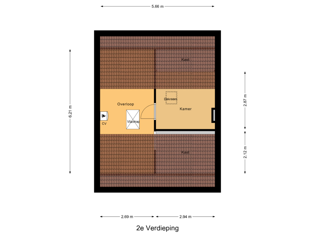 Bekijk plattegrond van 2e Verdieping van Prinses Irenestraat 9