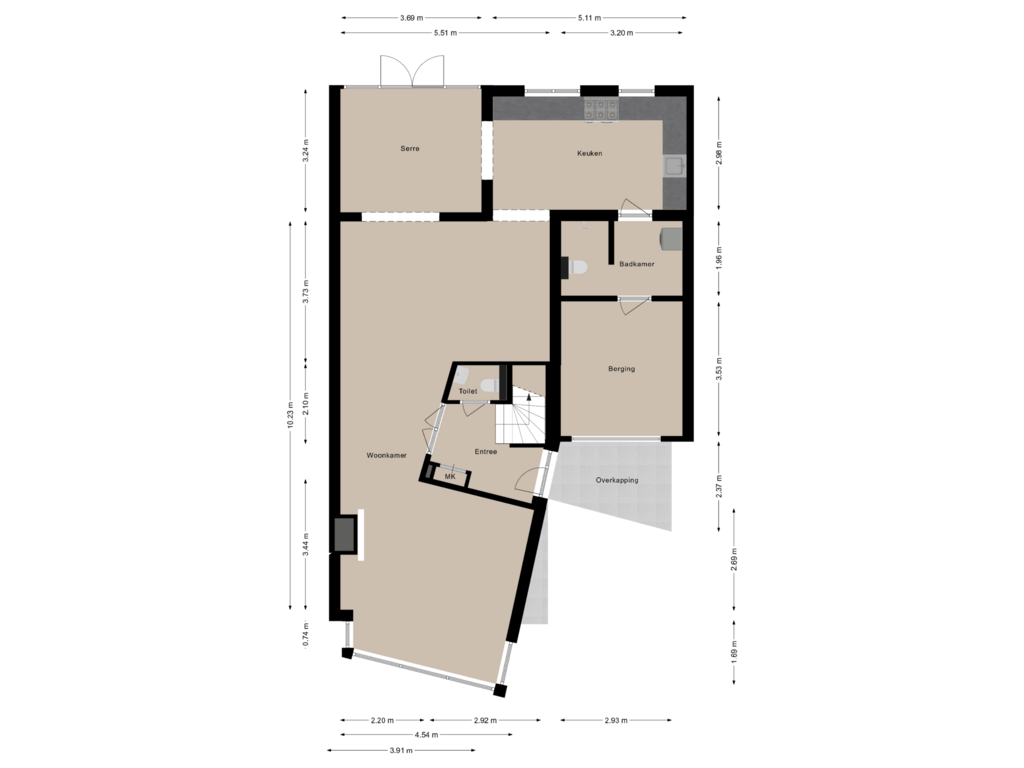 Bekijk plattegrond van Begane grond van Haringvliet 27