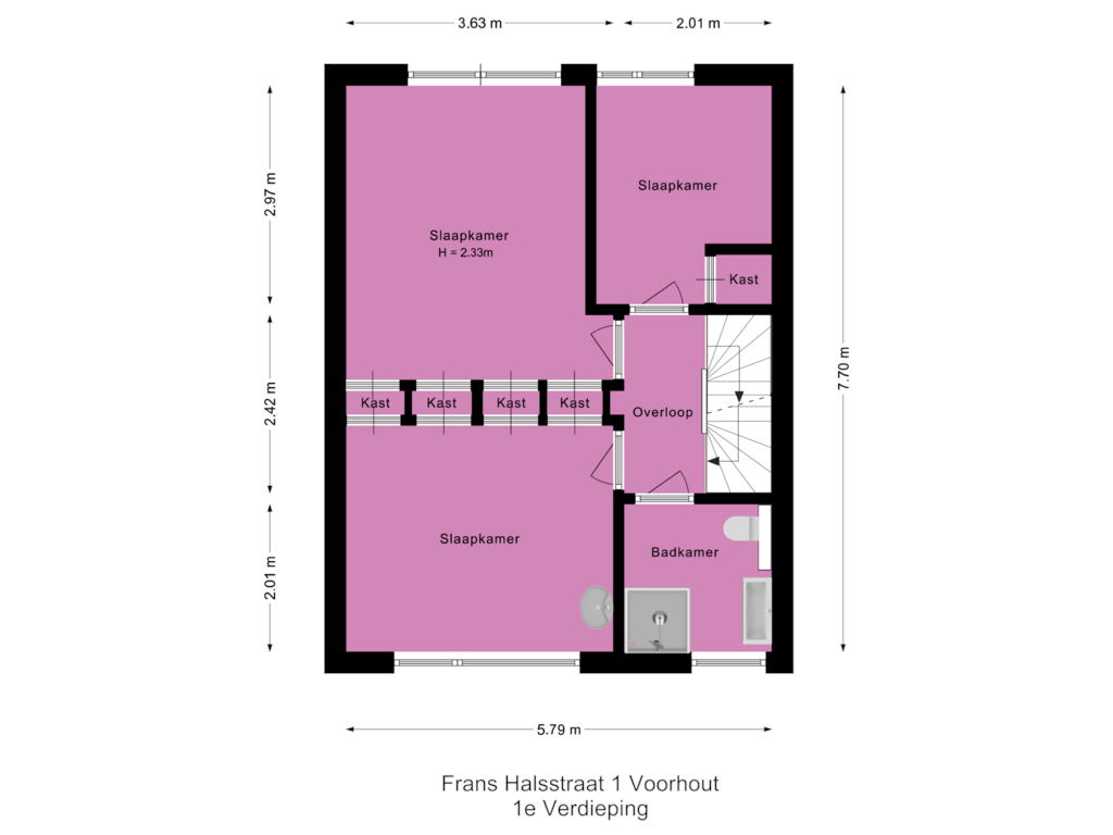 Bekijk plattegrond van 1e Verdieping van Frans Halsstraat 1