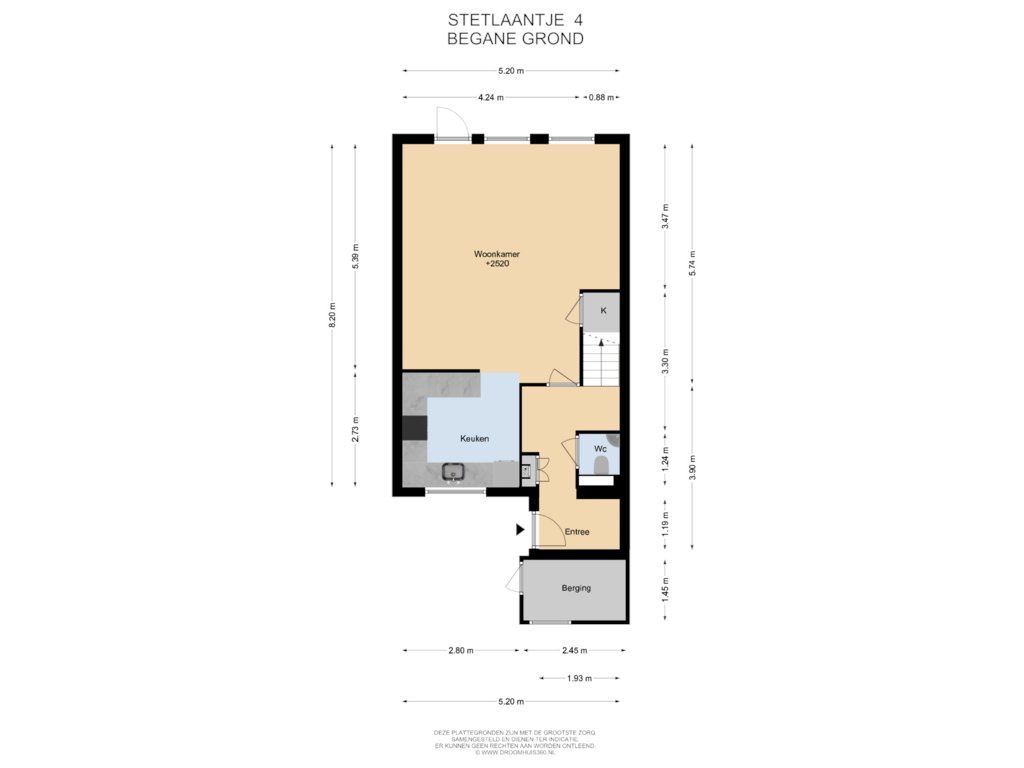 Bekijk plattegrond van Begane grond van Stetlaantje 4