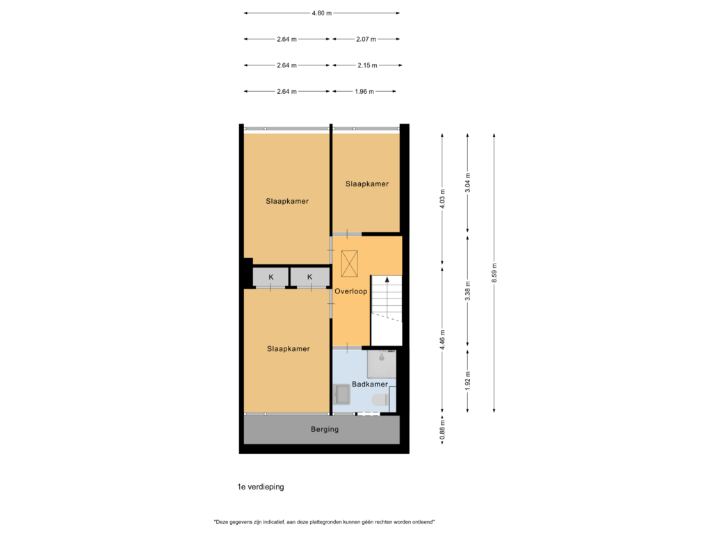 Bekijk plattegrond van 1e verdieping van Hoflanderweg 34