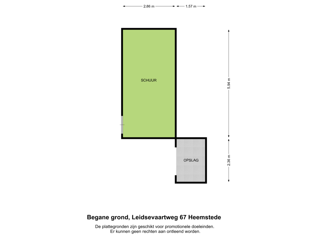 Bekijk plattegrond van Berging van Leidsevaartweg 67