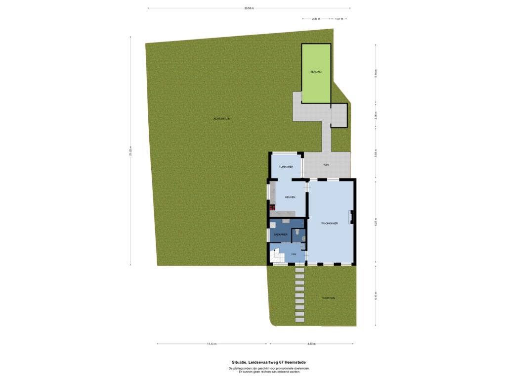 Bekijk plattegrond van Situatie van Leidsevaartweg 67