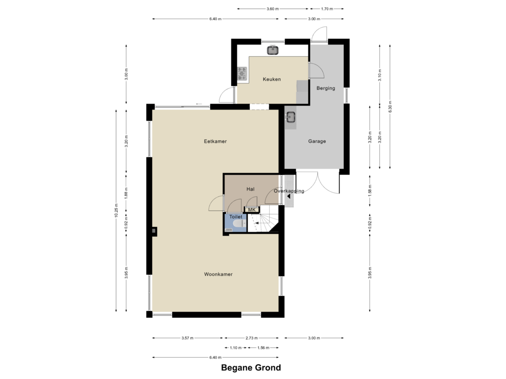 View floorplan of Begane Grond of In de Neerakker 66