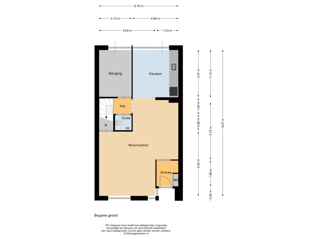 Bekijk plattegrond van Begane grond van Golofkinstraat 59