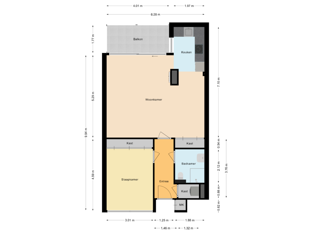 View floorplan of Appartement of Stationsstraat 146