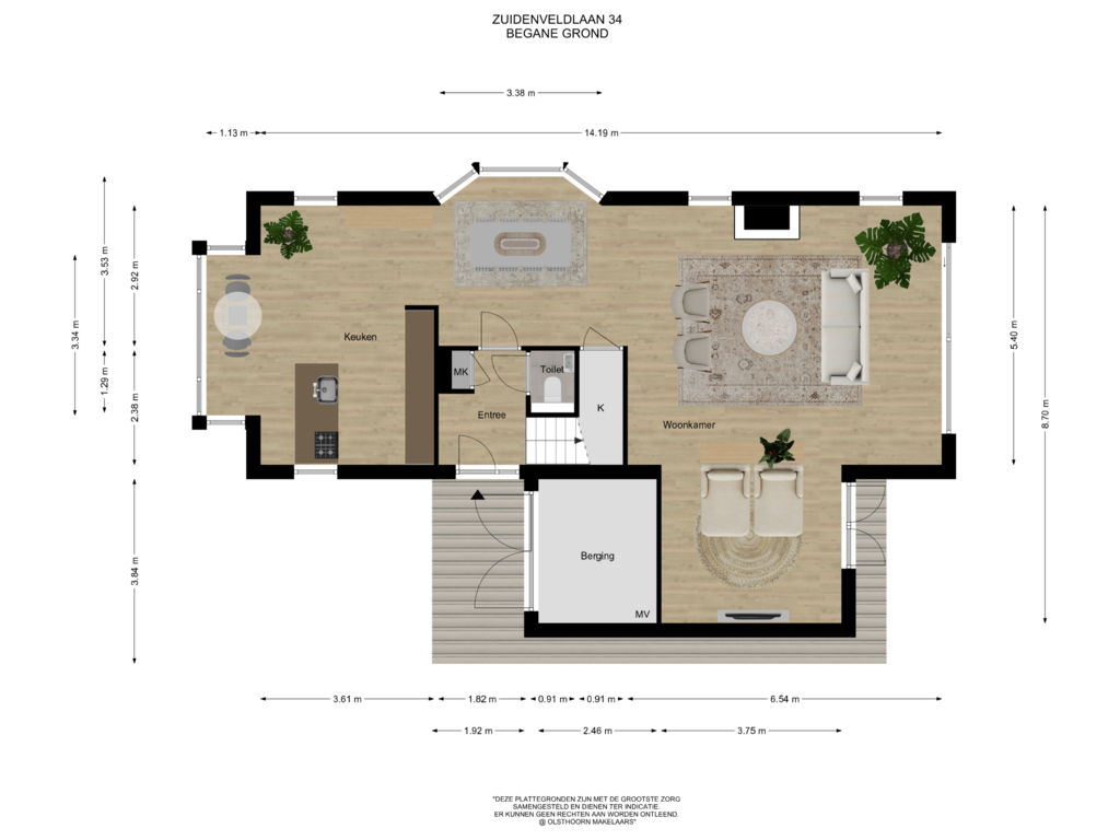 View floorplan of Begane Grond of Zuidenveldlaan 34