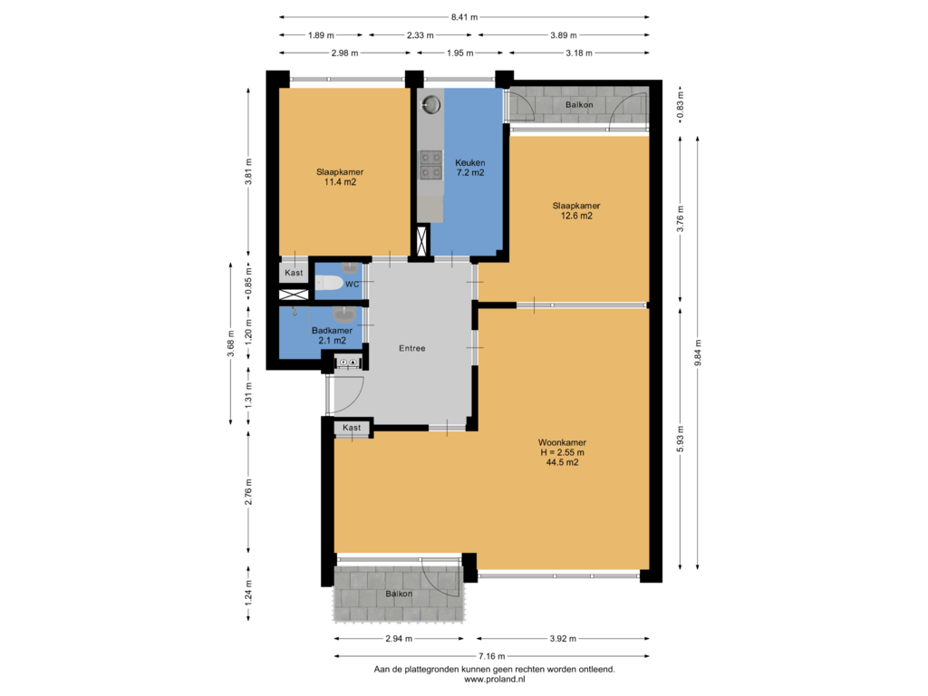 View floorplan of Appartement of Groen van Prinstererlaan 71