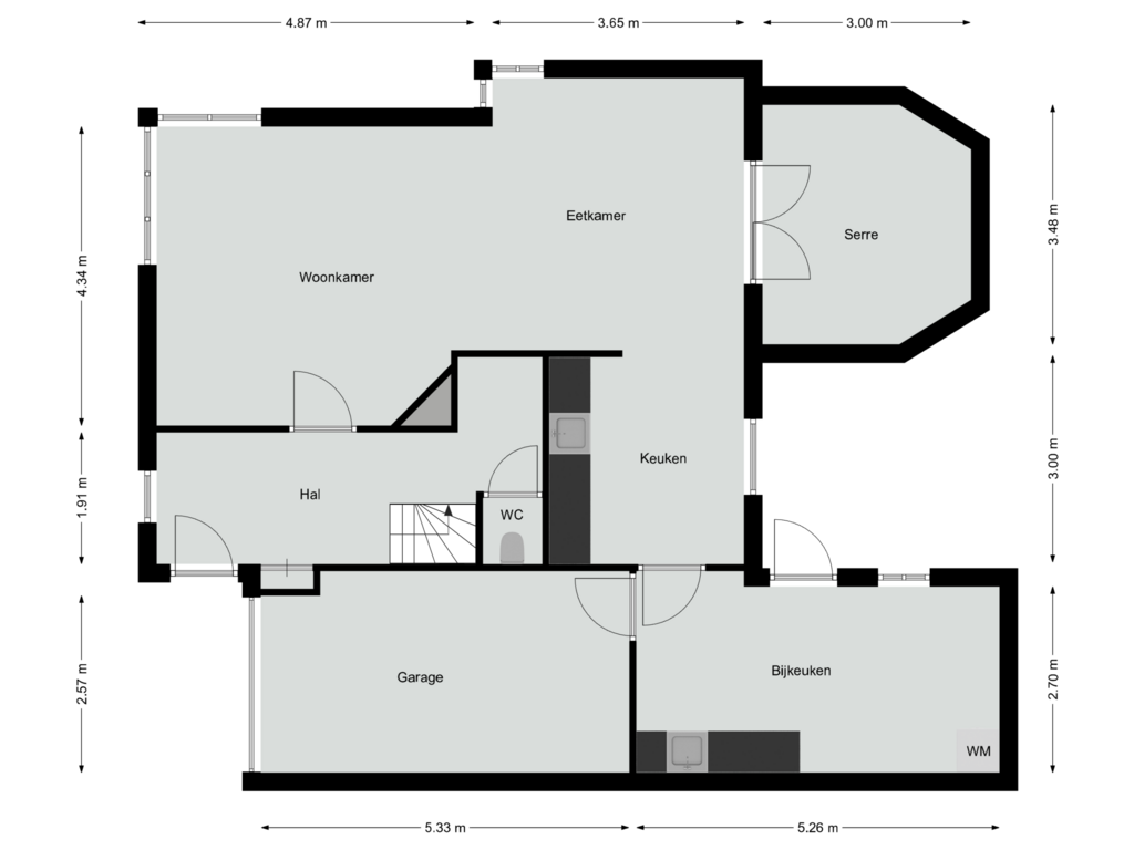 View floorplan of Begane grond of Burgemeester van Bovenstraat 1