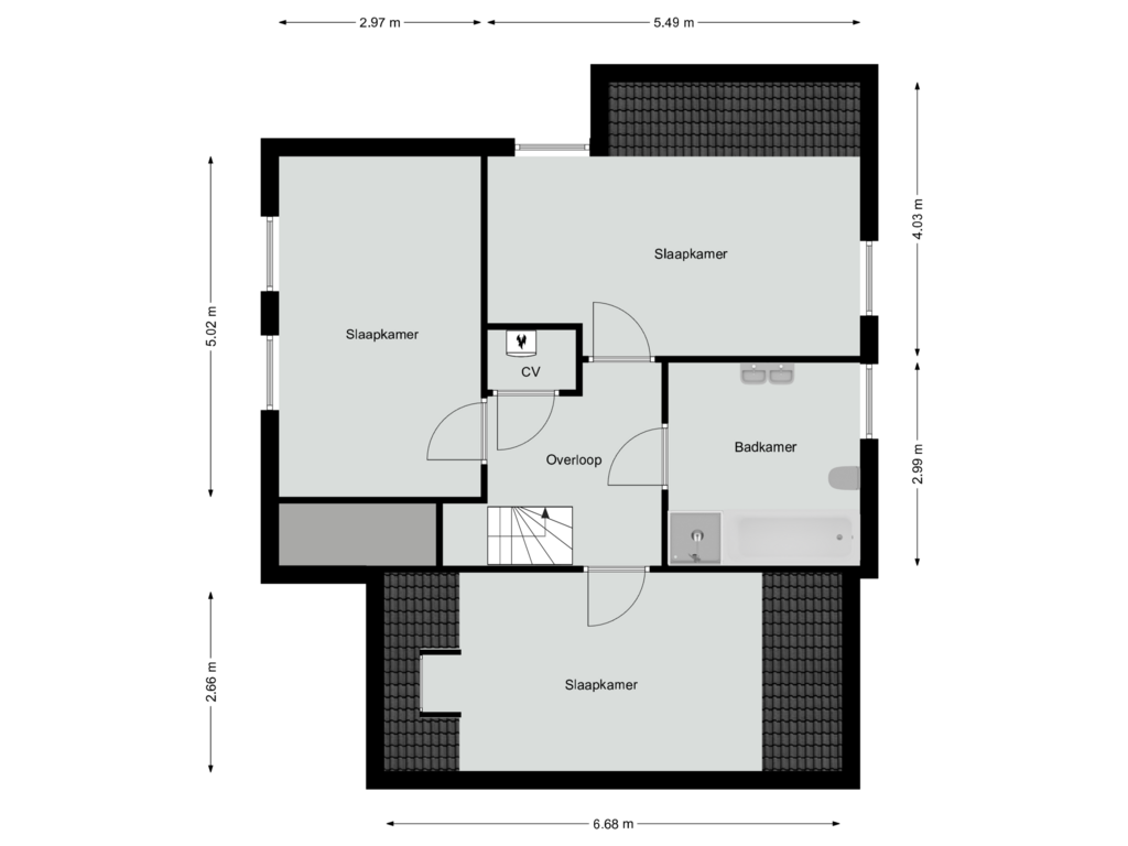 View floorplan of Eerste verdieping of Burgemeester van Bovenstraat 1