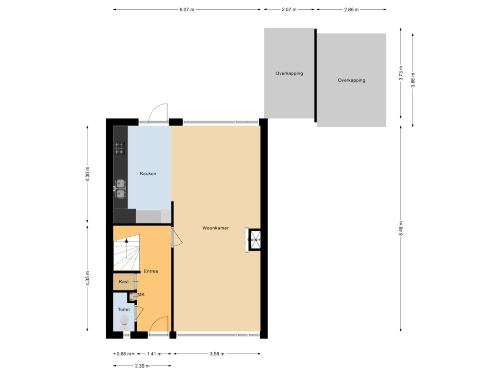 Bekijk plattegrond van Begane grond van Korhoenstraat 29