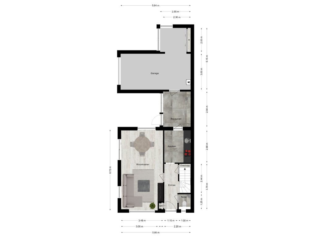 Bekijk plattegrond van Begane grond van Pieter de Hoochlaan 92