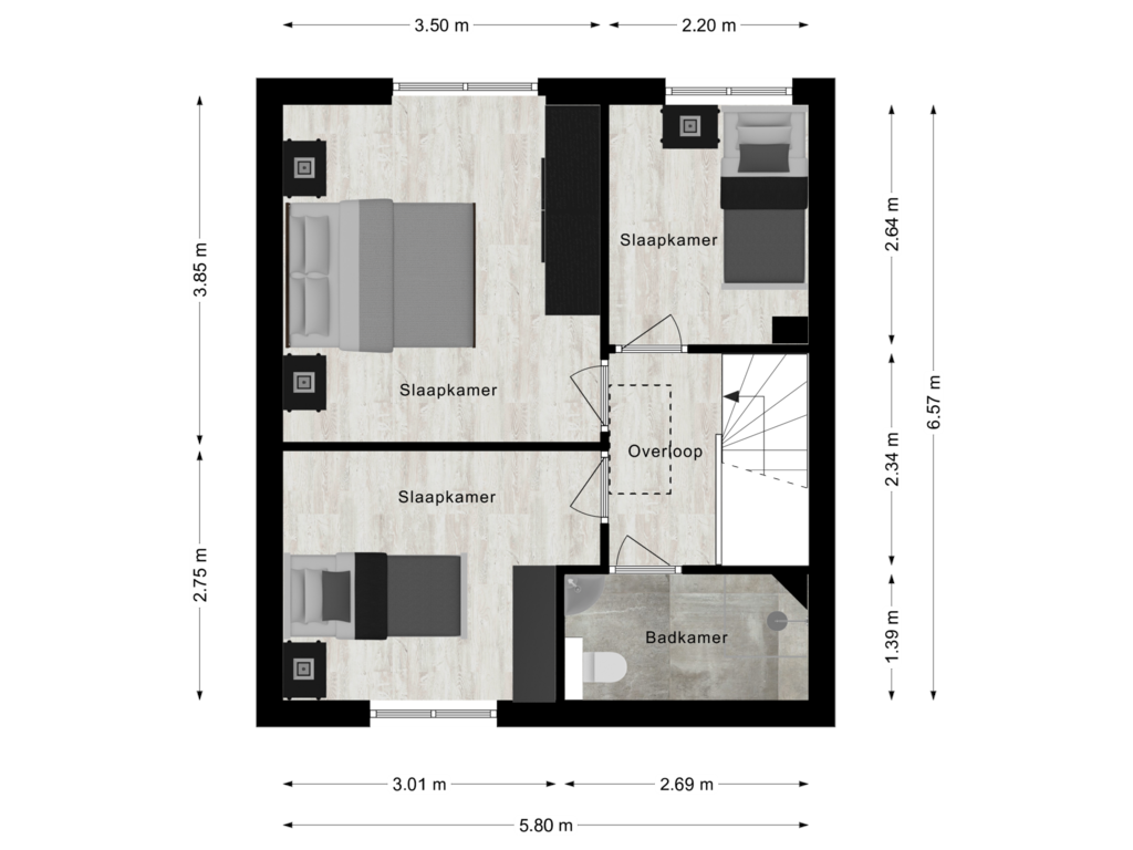 Bekijk plattegrond van Eerste verdieping van Pieter de Hoochlaan 92