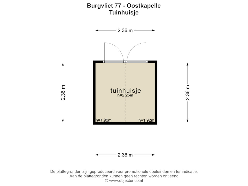 Bekijk plattegrond van TUINHUISJE van Burgvliet 77