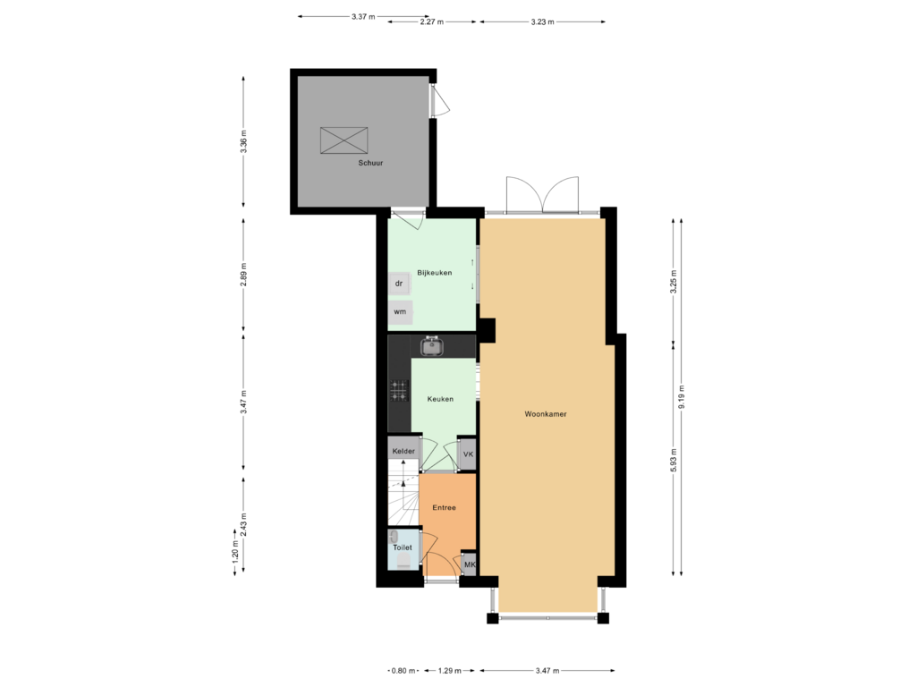 View floorplan of Begane grond of Meidoornstraat 5