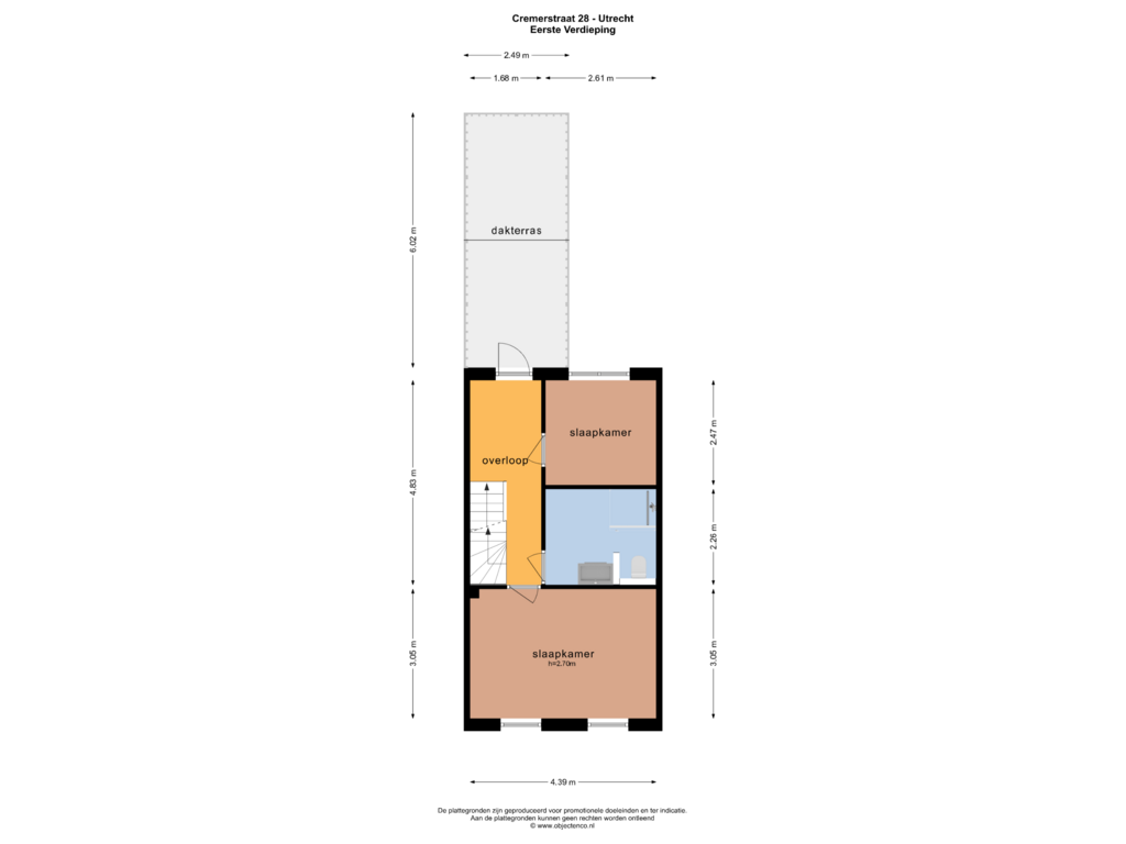 Bekijk plattegrond van EERSTE VERDIEPING van Cremerstraat 28