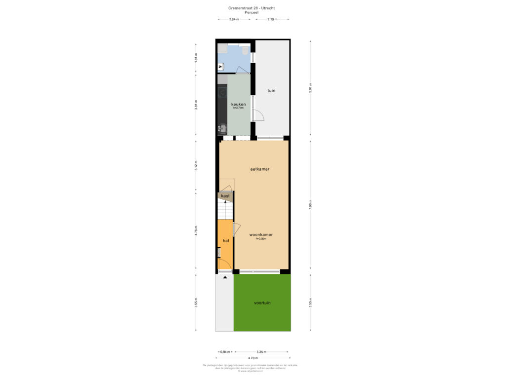 Bekijk plattegrond van PERCEEL van Cremerstraat 28