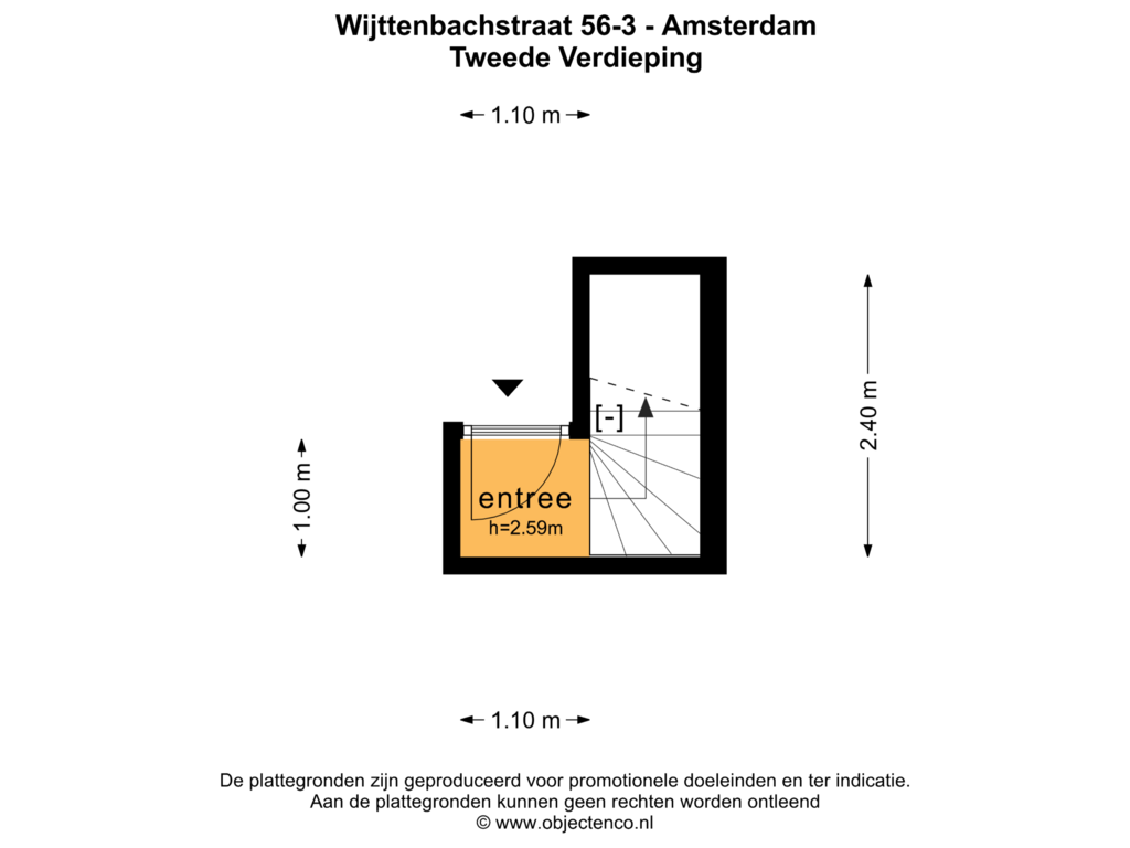 Bekijk plattegrond van TWEEDE VERDIEPING van Wijttenbachstraat 56-3