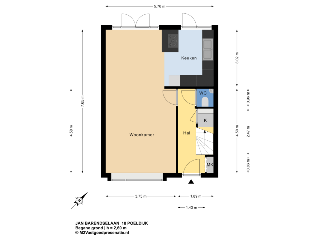 Bekijk plattegrond van Begane grond van Jan Barendselaan 18