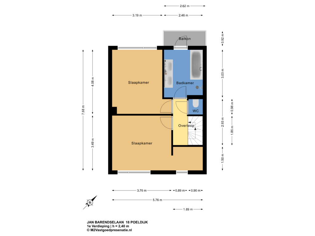 Bekijk plattegrond van 1e Verdieping van Jan Barendselaan 18