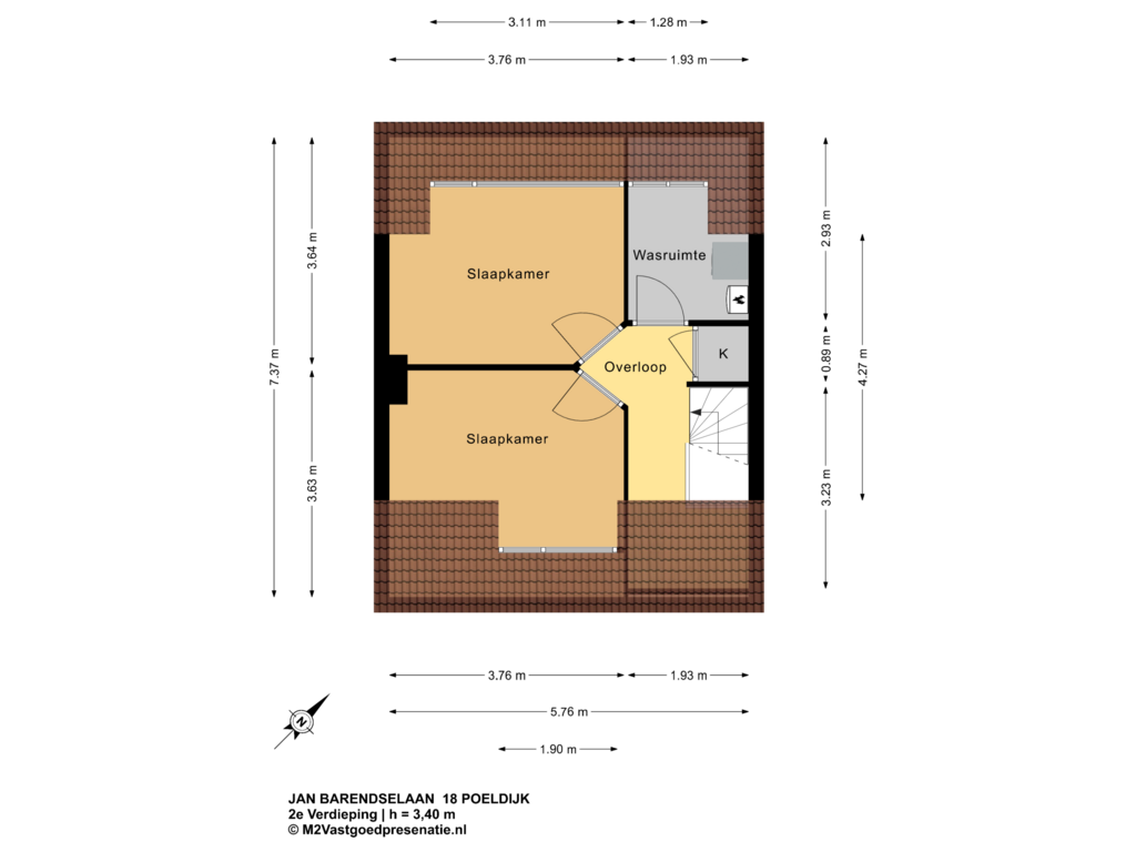 Bekijk plattegrond van 2e Verdieping van Jan Barendselaan 18