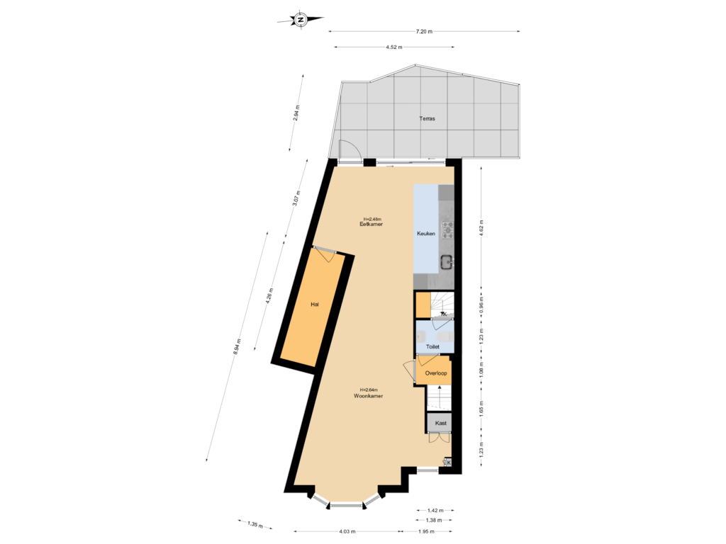 View floorplan of 1e Verdieping of Vergierdeweg 7-A