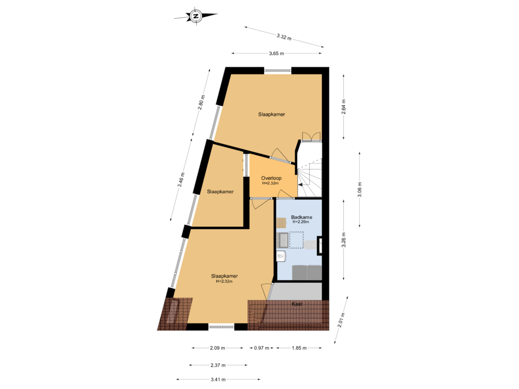 View floorplan of 2e Verdieping of Vergierdeweg 7-A